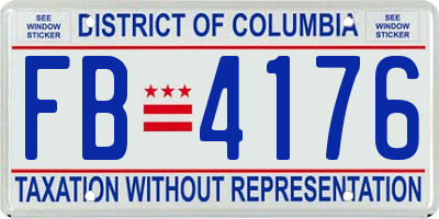 DC license plate FB4176