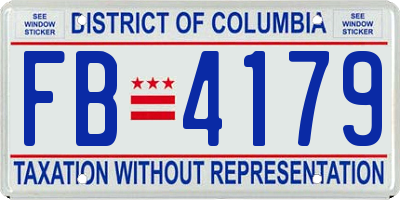 DC license plate FB4179