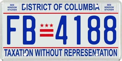 DC license plate FB4188