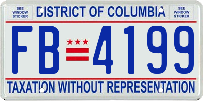 DC license plate FB4199