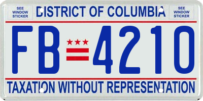 DC license plate FB4210