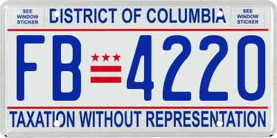 DC license plate FB4220