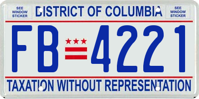 DC license plate FB4221