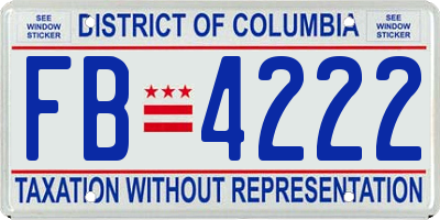 DC license plate FB4222