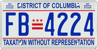 DC license plate FB4224