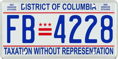 DC license plate FB4228