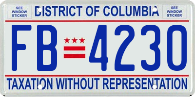 DC license plate FB4230