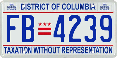 DC license plate FB4239