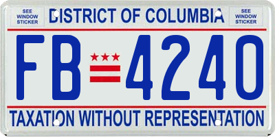 DC license plate FB4240