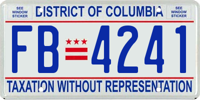 DC license plate FB4241