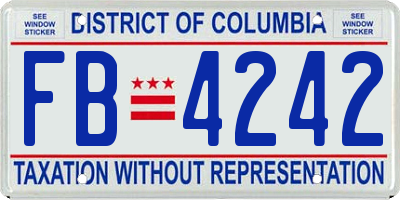 DC license plate FB4242