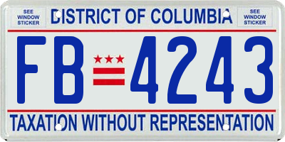 DC license plate FB4243