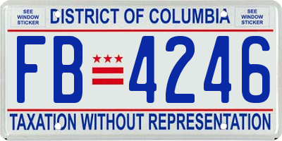 DC license plate FB4246