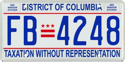 DC license plate FB4248