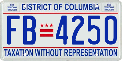 DC license plate FB4250