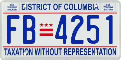 DC license plate FB4251