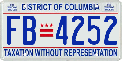 DC license plate FB4252