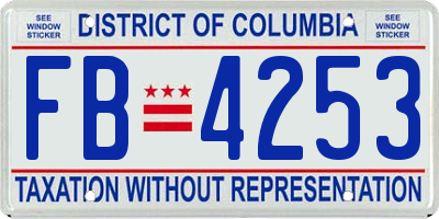 DC license plate FB4253