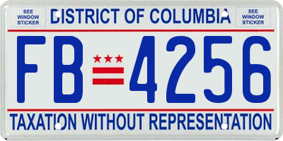 DC license plate FB4256