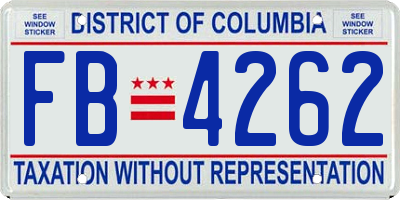 DC license plate FB4262