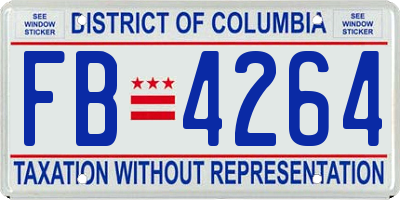 DC license plate FB4264