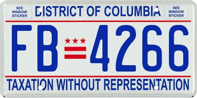 DC license plate FB4266