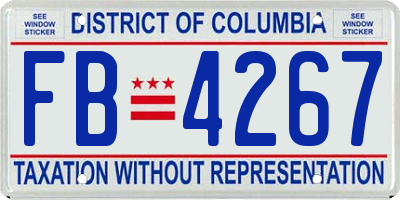 DC license plate FB4267