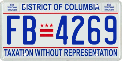 DC license plate FB4269