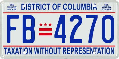 DC license plate FB4270