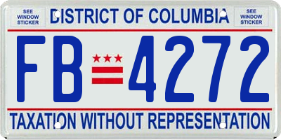 DC license plate FB4272