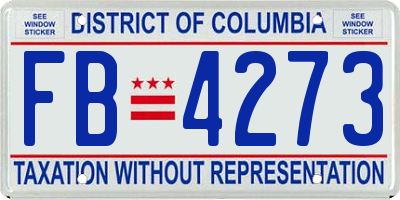 DC license plate FB4273