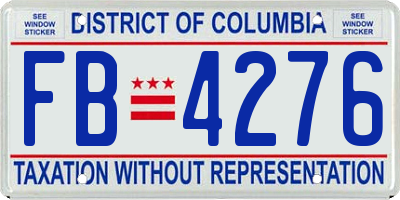 DC license plate FB4276