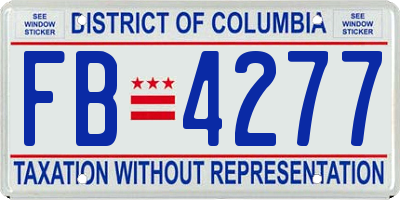 DC license plate FB4277