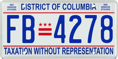 DC license plate FB4278