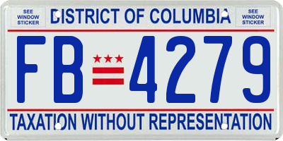 DC license plate FB4279