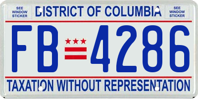 DC license plate FB4286