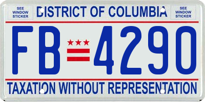 DC license plate FB4290