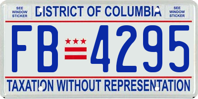 DC license plate FB4295