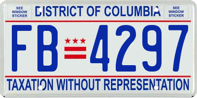 DC license plate FB4297