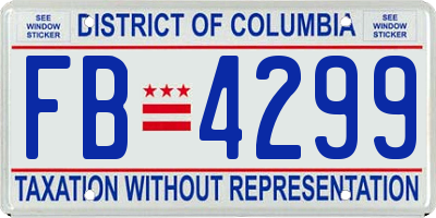 DC license plate FB4299