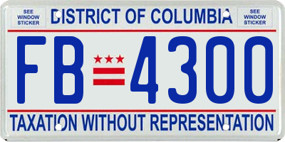 DC license plate FB4300