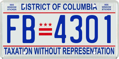 DC license plate FB4301