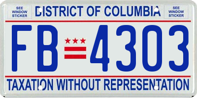 DC license plate FB4303