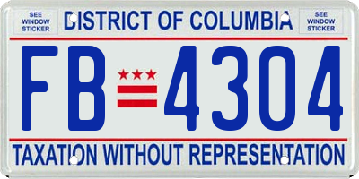 DC license plate FB4304