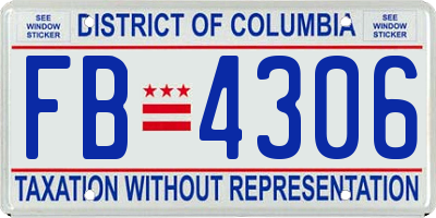 DC license plate FB4306