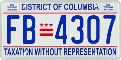 DC license plate FB4307