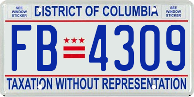 DC license plate FB4309