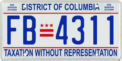 DC license plate FB4311