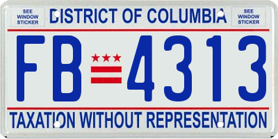 DC license plate FB4313