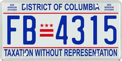 DC license plate FB4315